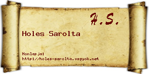 Holes Sarolta névjegykártya