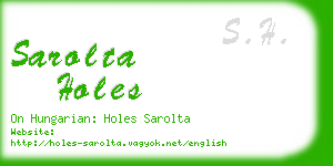 sarolta holes business card